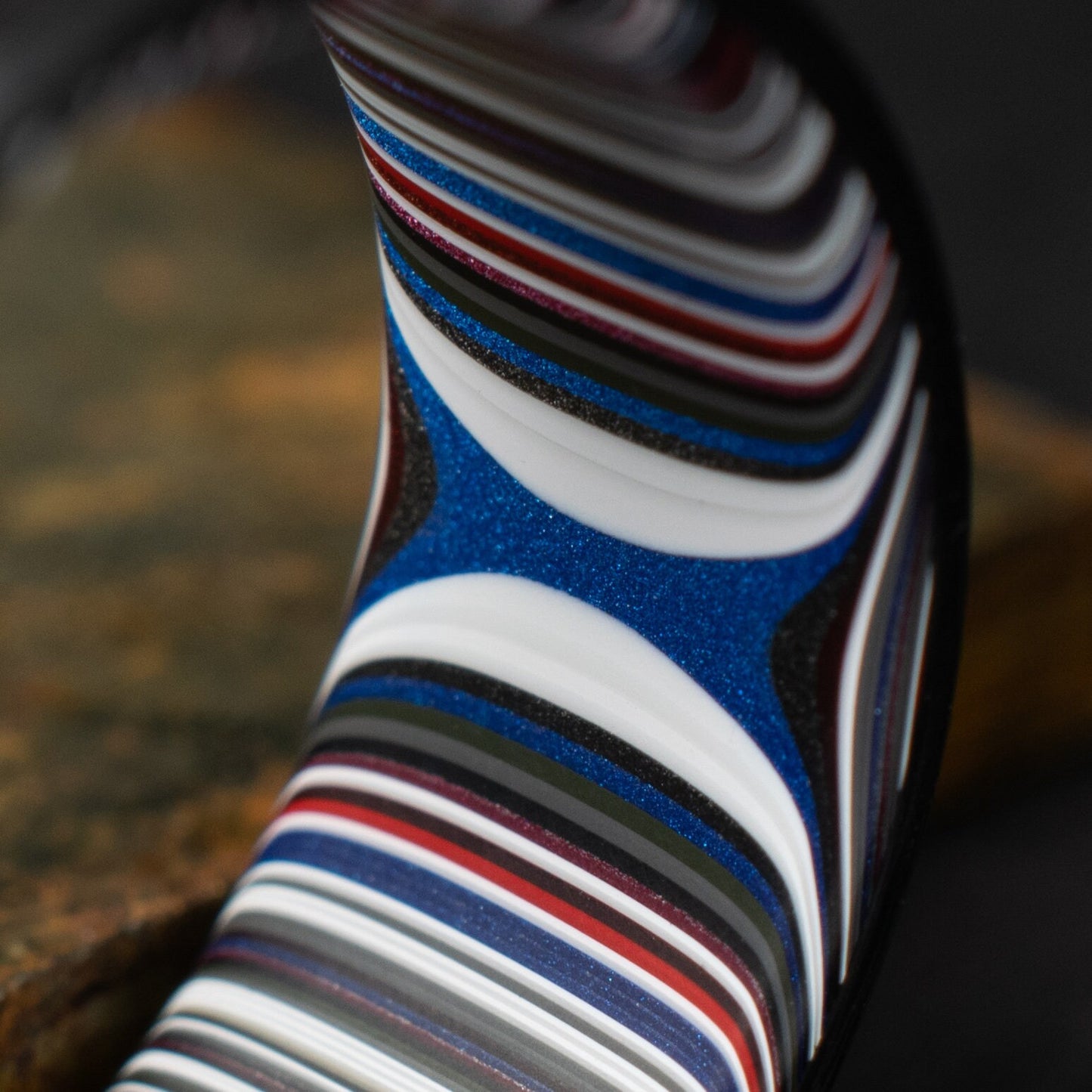 1k Twill Carbon Fiber Ring Lined With Crosscut Fordite. Matte Finish Carbon Fiber. Men's Wedding Band. Durable Men's Ring.